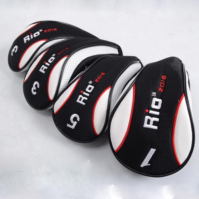 Black Red Wood Golf Head Cover Pusher Set - Wood Rod