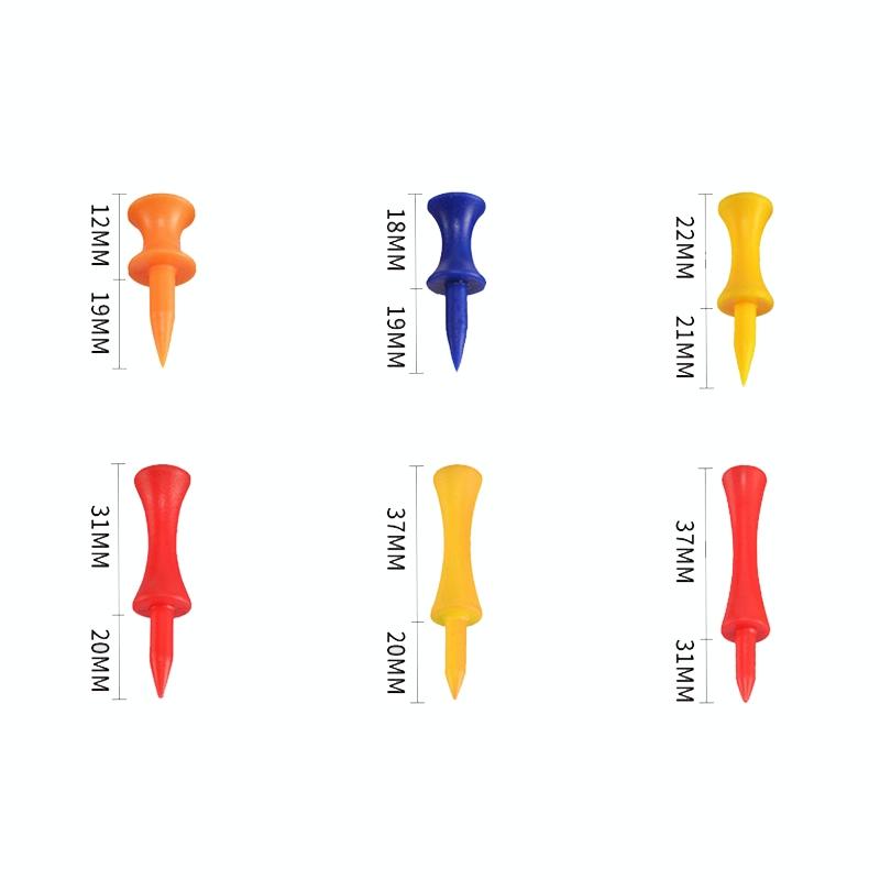 60-piece Golf Ribbon Needle Plastic Ball Tee - 37mm Size