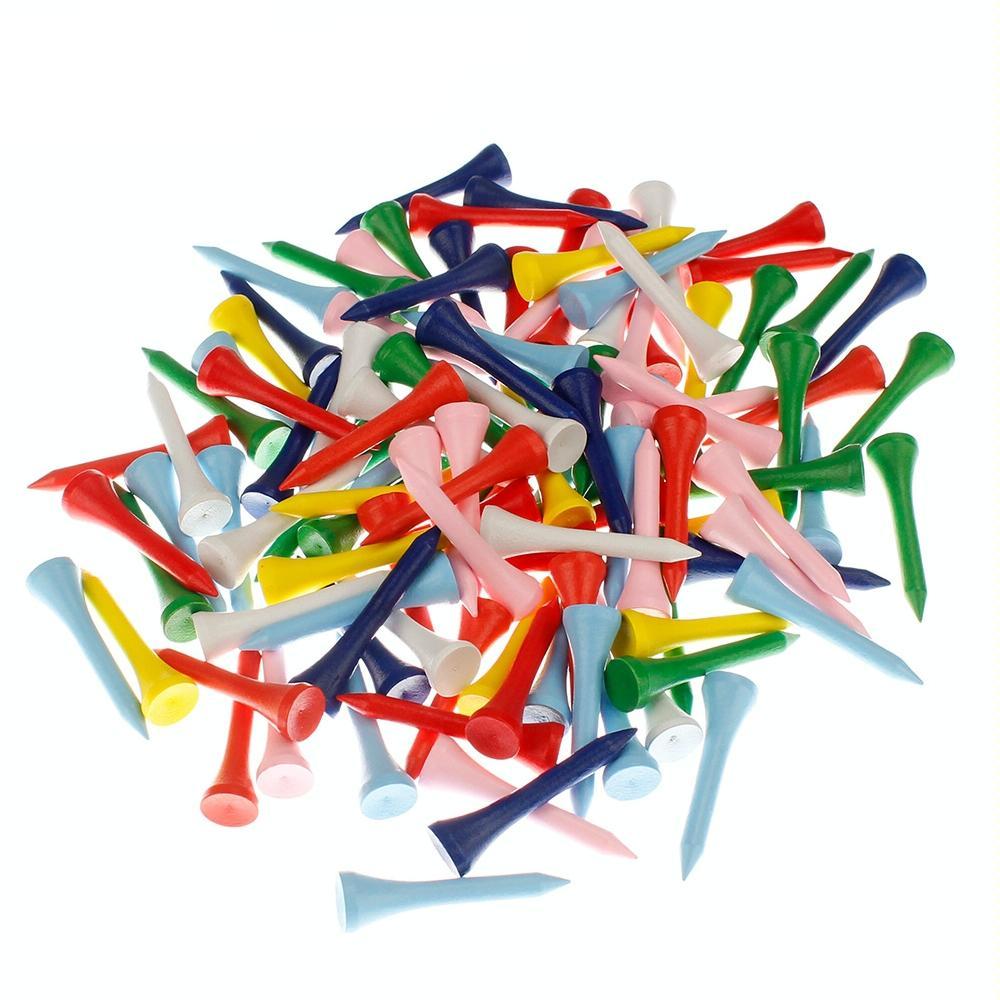 40 Wooden Golf Tees with Ball Holder - 42Mm