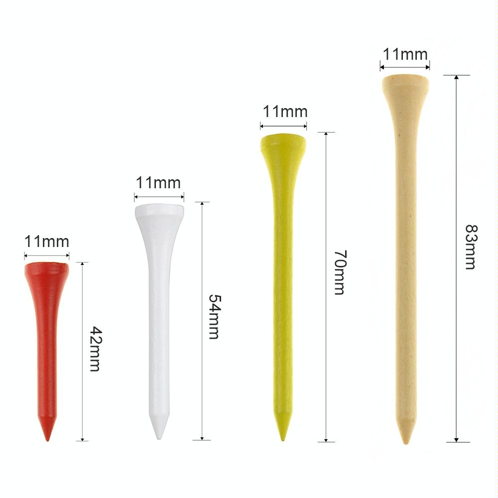 40 Wooden Golf Tees with Ball Holder - 42Mm