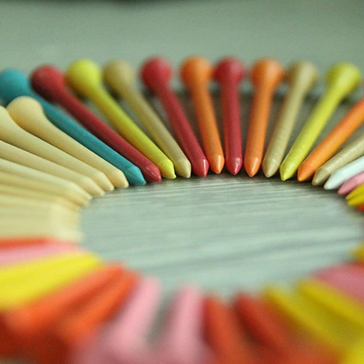 40 Wooden Golf Tees with Ball Holder - 42Mm