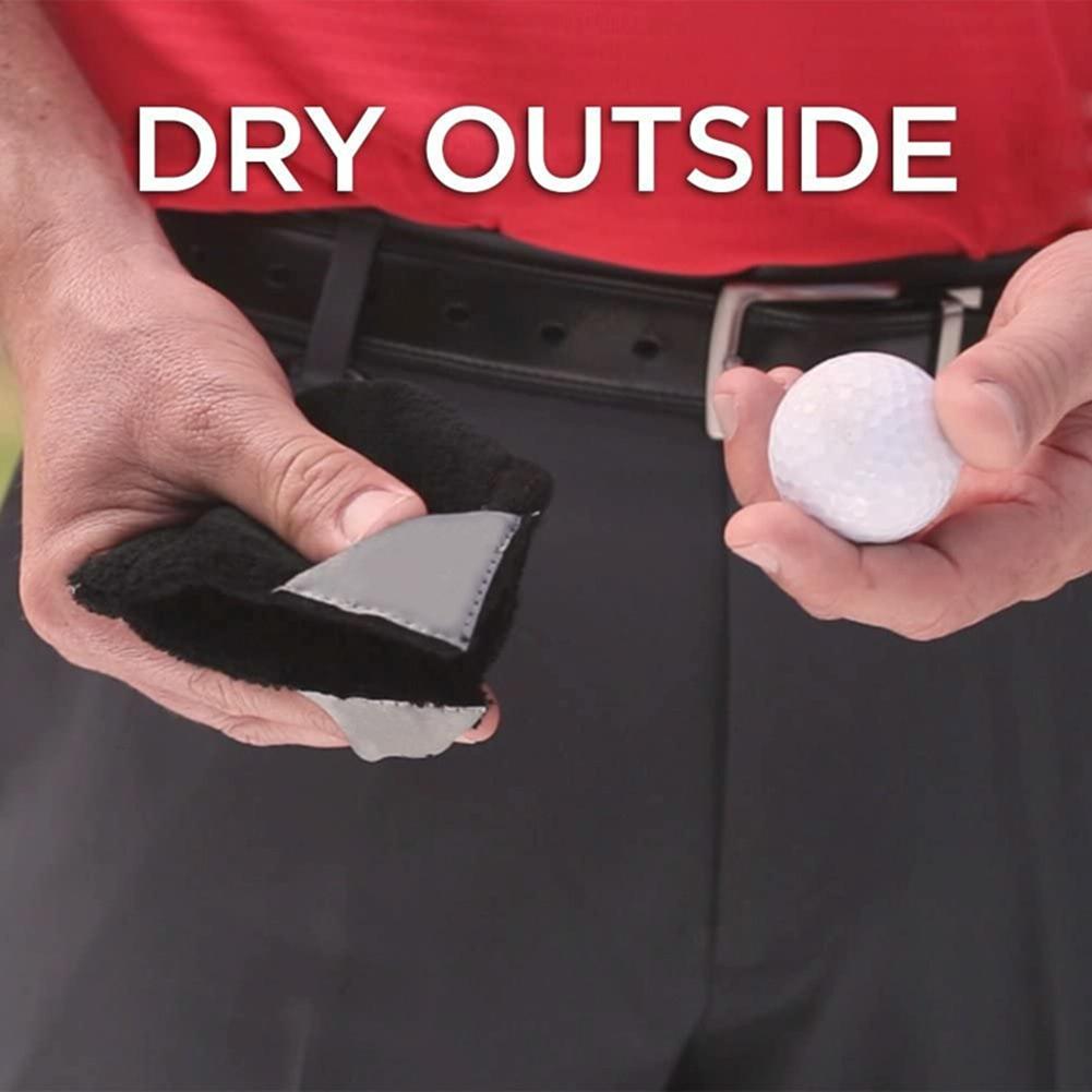 Grey Microfiber Golf Ball Cleaning Towel with Carabiner Hook