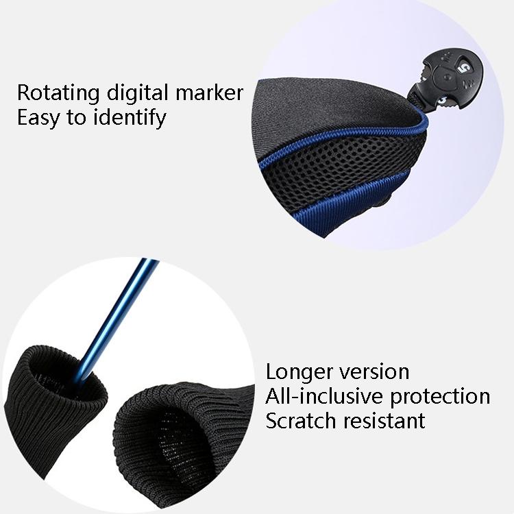 3-in-1 Golf Club Head Cover - No.1 No.3 No.5 - Protective - Blue