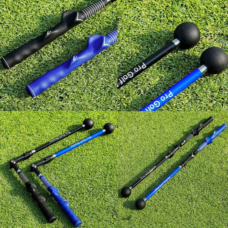 Adjustable Golf Swing Trainer for Beginners - Foldable & Corrective - Blue