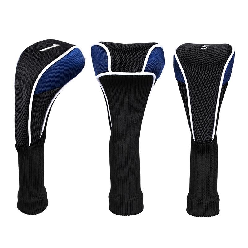 3-in-1 Golf Club Cover Set - No.1 No.3 No.5 - Black
