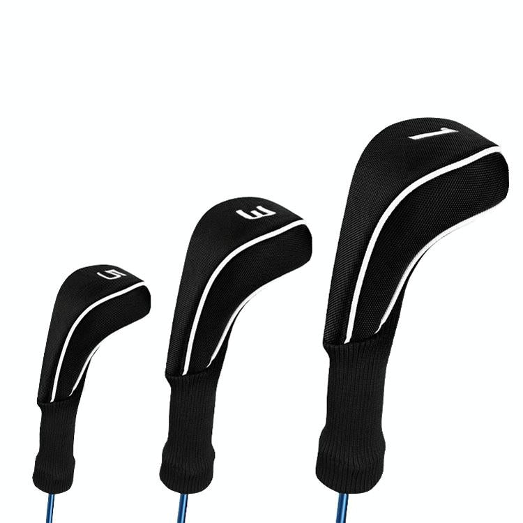 3-in-1 Golf Club Cover Set - No.1 No.3 No.5 - Black