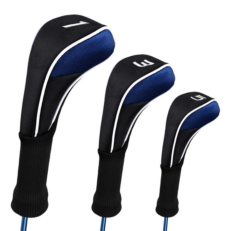 3-in-1 Golf Club Cover Set - No.1 No.3 No.5 - Black