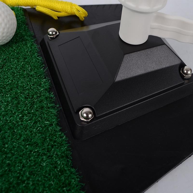 Portable Golf Putting Mat with Push Rod Trainer - 48x23cm - Black