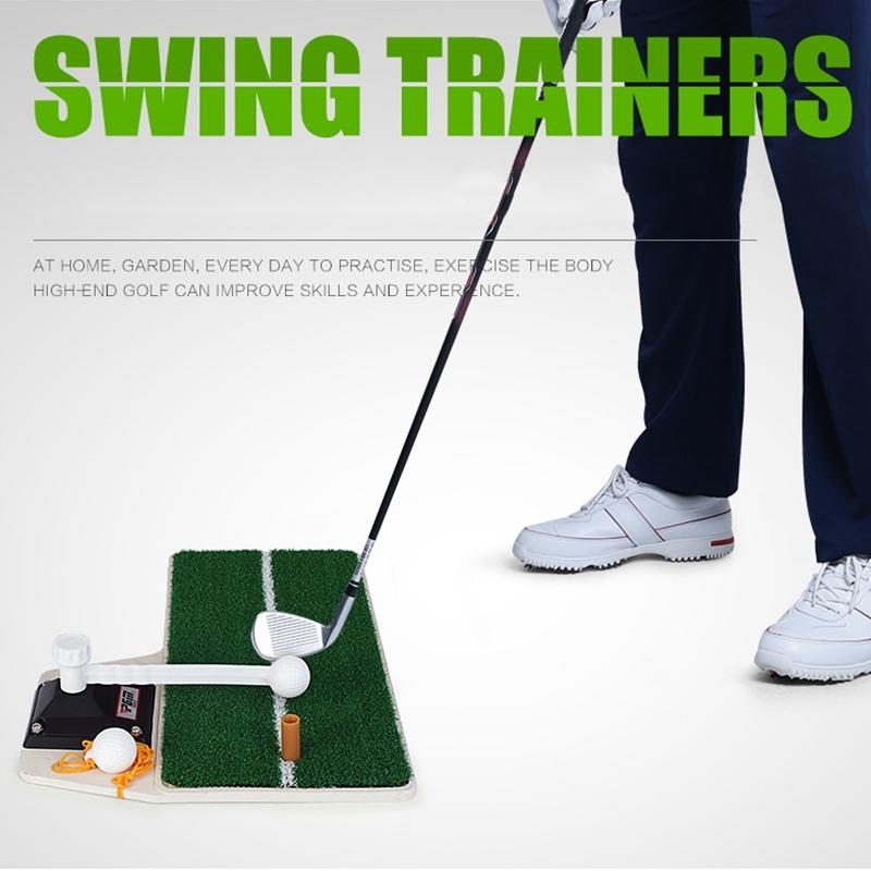 Portable Golf Putting Mat with Push Rod Trainer - 48x23cm - Black