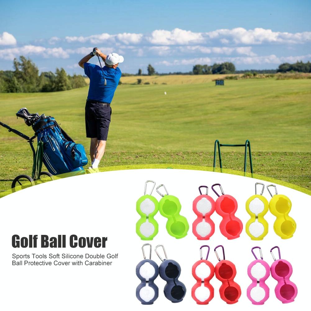 2-pack Golf Silicone Double-ball Protection Sleeves - Red