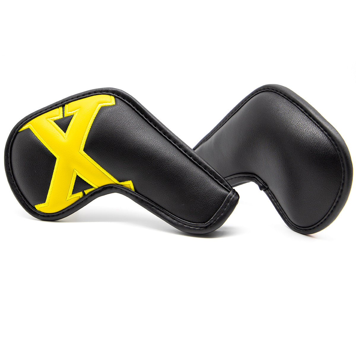 Black covers with white numbers, Premium PU Leather Golf Iron Headcover Set (10pcs) | Numbered 4-9, P, S, A, X | Protective Club Covers for Irons